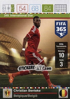 Sticker Christian Benteke - FIFA 365: 2015-2016. Adrenalyn XL - Nordic edition n. 349 - Panini