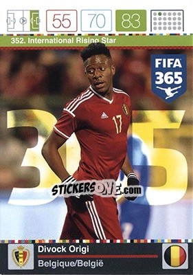 Sticker Divock Origi - FIFA 365: 2015-2016. Adrenalyn XL - Nordic edition n. 352 - Panini