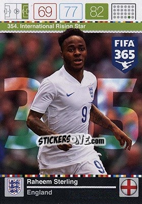 Sticker Raheem Sterling - FIFA 365: 2015-2016. Adrenalyn XL - Nordic edition n. 354 - Panini