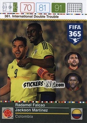 Sticker Radamel Falcao / Jackson Martinez - FIFA 365: 2015-2016. Adrenalyn XL - Nordic edition n. 361 - Panini