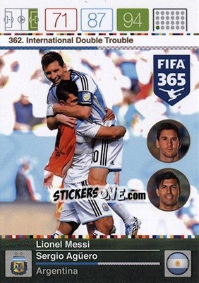 Cromo Lioenl Messi / Sergio Agüero - FIFA 365: 2015-2016. Adrenalyn XL - Nordic edition - Panini