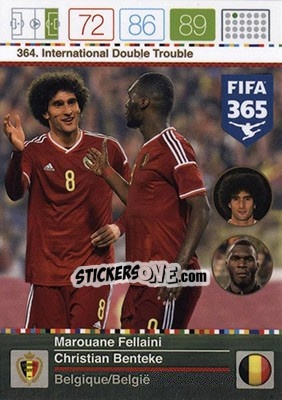 Sticker Marouane Fellaini / Christian Benteke - FIFA 365: 2015-2016. Adrenalyn XL - Nordic edition n. 364 - Panini
