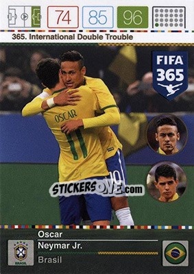 Cromo Oscar / Neymar Jr. - FIFA 365: 2015-2016. Adrenalyn XL - Nordic edition - Panini