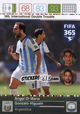 Sticker Ángel Di María / Gonzalo Higuain - FIFA 365: 2015-2016. Adrenalyn XL - Nordic edition n. 366 - Panini