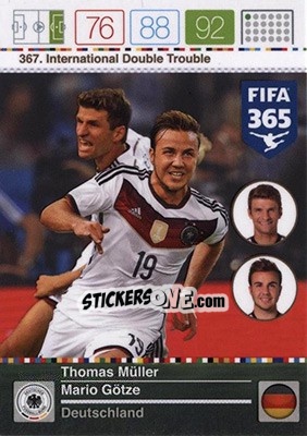Sticker Thomas Müller / Mario Götze - FIFA 365: 2015-2016. Adrenalyn XL - Nordic edition n. 367 - Panini