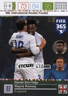 Sticker Daniel Sturridge / Wayne Rooney - FIFA 365: 2015-2016. Adrenalyn XL - Nordic edition - Panini