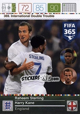Sticker Raheem Sterling, Harry Kane - FIFA 365: 2015-2016. Adrenalyn XL - Nordic edition n. 369 - Panini