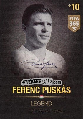 Sticker Ferenc Puskás - FIFA 365: 2015-2016. Adrenalyn XL - Nordic edition n. 374 - Panini