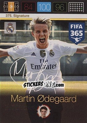 Sticker Martin Ødegaard - FIFA 365: 2015-2016. Adrenalyn XL - Nordic edition n. 375 - Panini