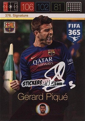 Sticker Gerard Piqué - FIFA 365: 2015-2016. Adrenalyn XL - Nordic edition n. 376 - Panini