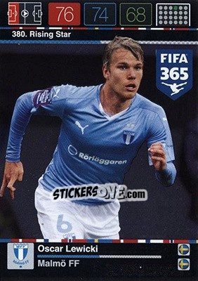 Sticker Oscar Lewicki - FIFA 365: 2015-2016. Adrenalyn XL - Nordic edition n. 380 - Panini