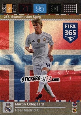 Sticker Martin Ødegaard - FIFA 365: 2015-2016. Adrenalyn XL - Nordic edition n. 387 - Panini