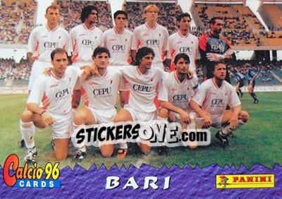 Sticker Bari Team - Calcio Cards 1995-1996 n. 11 - Panini