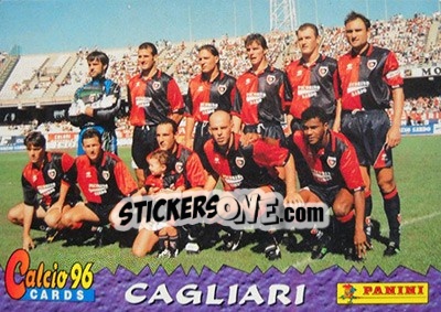 Sticker Cagliari Team - Calcio Cards 1995-1996 n. 12 - Panini