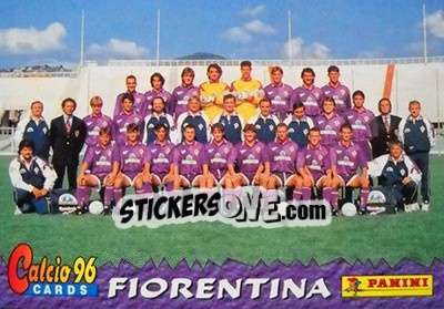 Sticker Fiorentina Team - Calcio Cards 1995-1996 n. 14 - Panini