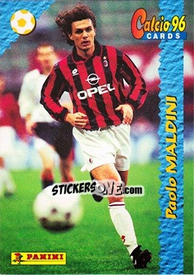 Sticker Paolo Maldini - Calcio Cards 1995-1996 n. 50 - Panini