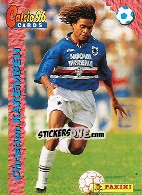 Sticker Christian Karembeu - Calcio Cards 1995-1996 n. 88 - Panini