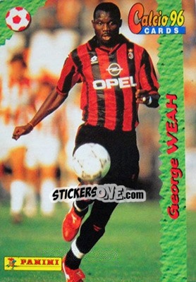 Sticker George Weah - Calcio Cards 1995-1996 n. 105 - Panini