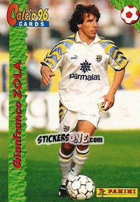 Sticker Gianfranco Zola - Calcio Cards 1995-1996 n. 108 - Panini