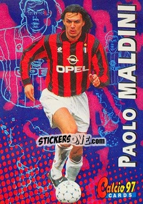 Sticker Paolo Maldini - Calcio Cards 1996-1997 n. 33 - Panini