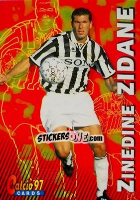 Sticker Zinedine Zidane - Calcio Cards 1996-1997 n. 75 - Panini