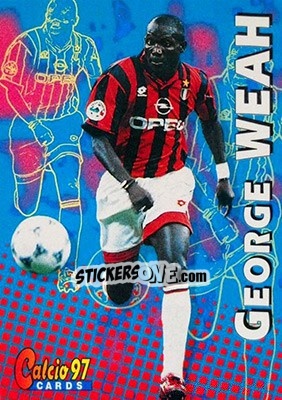 Sticker George Weah - Calcio Cards 1996-1997 n. 89 - Panini