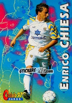 Figurina Enrico Chiesa - Calcio Cards 1996-1997 - Panini
