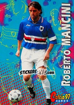 Sticker Roberto Mancini - Calcio Cards 1996-1997 n. 96 - Panini