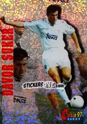 Sticker Davor Suker - Calcio Cards 1996-1997 n. 128 - Panini