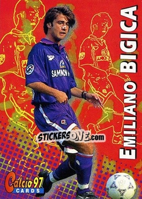 Figurina Emiliano Bigica - Calcio Cards 1996-1997 - Panini