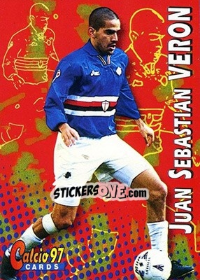 Sticker Juan Sebastian Veron - Calcio Cards 1996-1997 n. 200 - Panini