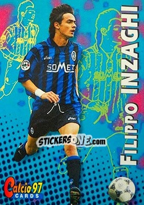 Sticker Filippo Inzaghi - Calcio Cards 1996-1997 n. 203 - Panini