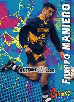 Figurina Filippo Maniero - Calcio Cards 1996-1997 - Panini
