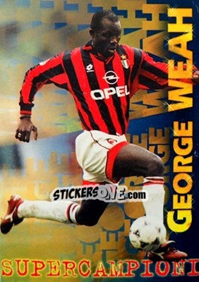 Sticker George Weah - Calcio Cards 1996-1997 n. 247 - Panini