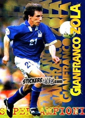 Sticker Gianfranco Zola - Calcio Cards 1996-1997 n. 250 - Panini