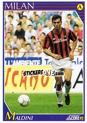 Sticker Paolo Maldini - Italian League 1992 n. 168 - Score