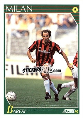 Sticker Franco Baresi - Italian League 1992 n. 171 - Score