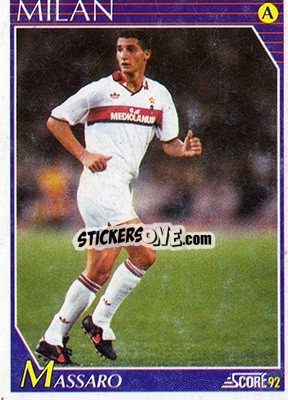 Sticker Daniele Massaro - Italian League 1992 n. 179 - Score