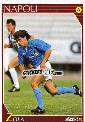 Cromo Gianfranco Zola - Italian League 1992 - Score