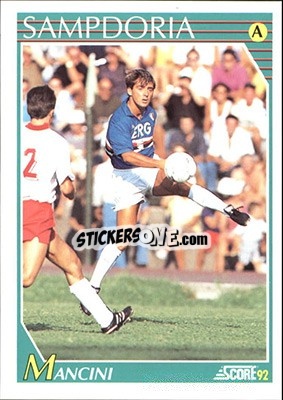 Cromo Roberto Mancini - Italian League 1992 - Score