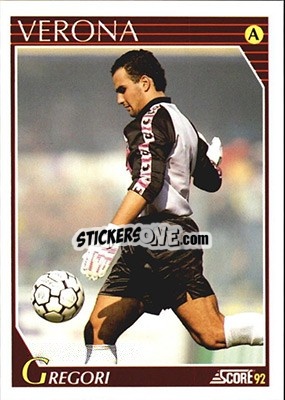 Sticker Attilio Gregori - Italian League 1992 - Score