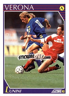 Cromo Claudio Lunini - Italian League 1992 - Score