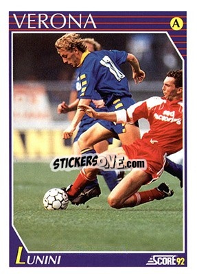Sticker Claudio Lunini - Italian League 1992 n. 270 - Score