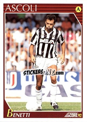 Sticker Paolo Benetti - Italian League 1992 n. 5 - Score