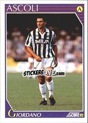 Cromo Bruno Giordano - Italian League 1992 - Score