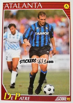 Cromo Tiziano De Patre - Italian League 1992 - Score