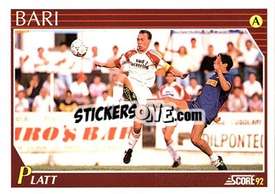 Sticker David Platt - Italian League 1992 n. 38 - Score
