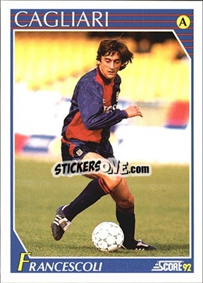 Cromo Enzo Francescoli - Italian League 1992 - Score