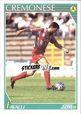 Sticker Giuseppe Favalli - Italian League 1992 n. 63 - Score
