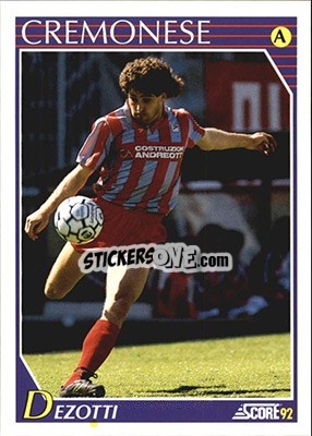 Cromo Gustavo Abel Dezotti - Italian League 1992 - Score